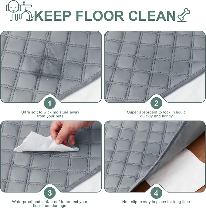 Eterish Reusable Washable Pee Pads for Dogs Extra Large 72'' x 72'' 1 Pack, Absorbent Pet Puppy Dog Training Pads Non-Slip, Waterproof Whelping Potty Pads for Dogs Leak-Proof