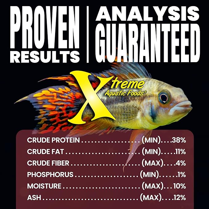 Xtreme Krill Flakes - Premium Max Protein Freshwater Fish Food with 100% Krill and Shrimp, & Vitamins for Optimal Immune and Digestive Health, Boosts Color & Energy – USA Farm Grown (3.5oz)