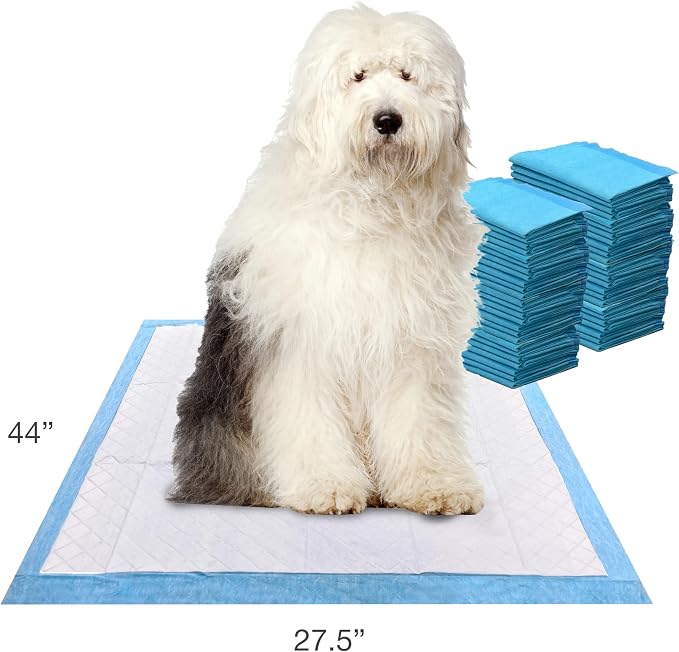 Four Paws Wee-Wee Superior Performance Gigantic Dog Pee Pads, 50 Count | Puppy & dog potty training pads, all day floor protection, housebreaking pet supplies, leak-proof puppy pads, 27.5" x 44"