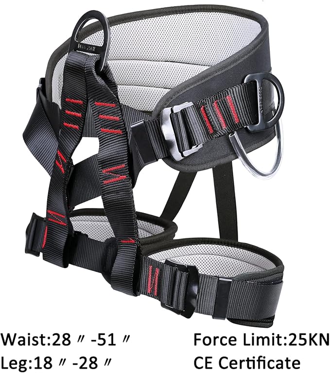Adjustable Thickness Climbing Harness Half Body Harnesses for Fire Rescuing Caving Rock Climbing Rappelling Tree Protect Waist Safety Belts