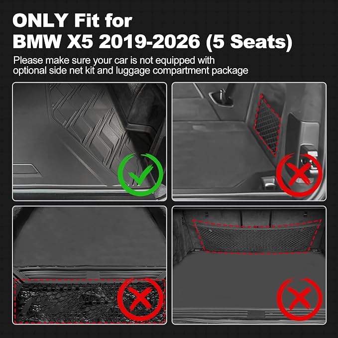 AOMSAZTO Cargo Mat Fit for BMW X5 2026 2025 2024-2019 ONLY 5 Seats (Non 45e & 7-Seats Models), TPE All Weather Rear Trunk Liner for BMW X5 G05 Accessories