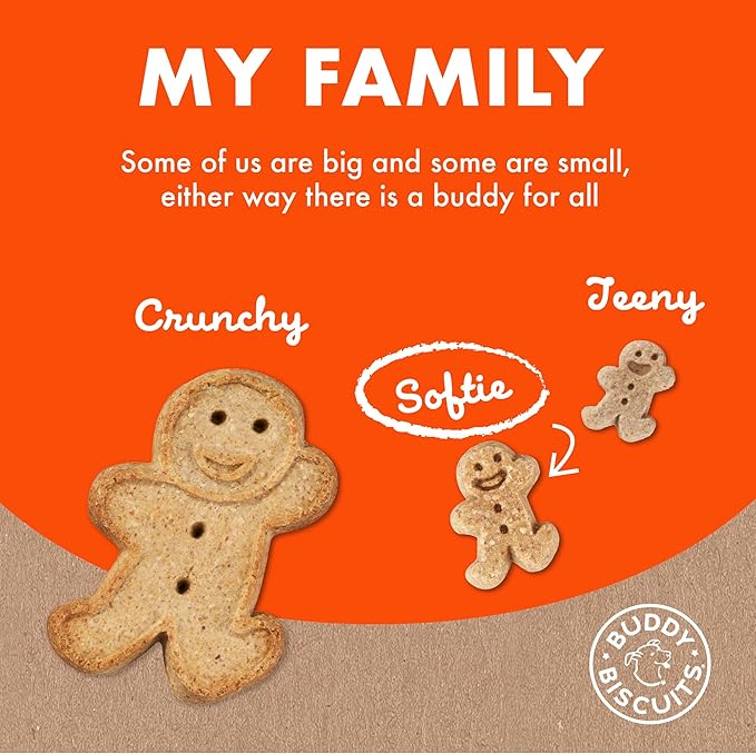 Buddy Biscuit Softies 20 oz Pouch, Soft & Chewy, Natural Peanut Butter Flavor Dog Treats, Oven Baked in the USA