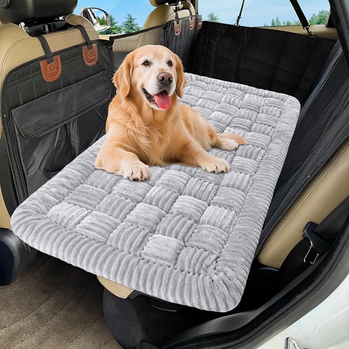 Dog Car Bed Mat Non-Slip Backseat Extender Dog Bed 56"x28.7" | Travel Bed for Dogs，Chew-Resistant, Easy Clean & Scratch-Proof, Comfort Design, Fits Trucks/Sedans/SUVs