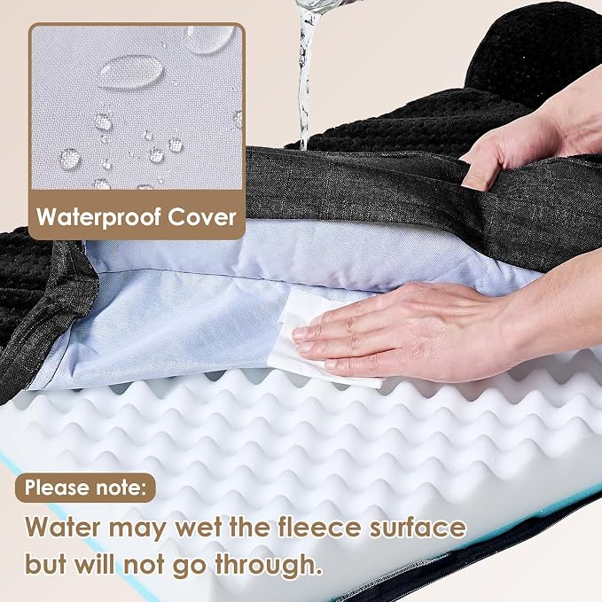 EHEYCIGA XL Dog Bed Memory Foam for Crate, Extra Large Dog Bed Orthopedic with Washable Removable Cover, Waterproof Pet Sofa Couch XLarge Size Dogs, 41x27x6.5, Black | Washable Removable Cover, Waterproof Flat Pet Sofa Couch with Nonskid Bottom, 41x27x6.5