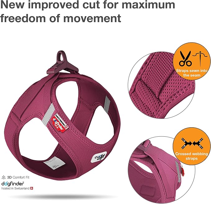 Vest Harness curli Clasp Air-Mesh Ruby S