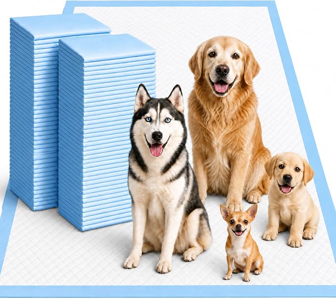 Gimars XXXL 31X47” 40 Count 1200ML Super Absorbent Thicken 6-Layer Ultra Large Dog Pee Pads — Leak-Proof Odor-Control Quick-Dry Training Pads for Large Senior Dogs, Puppies, Cats & Pets