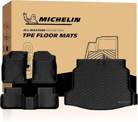 Michelin Vehicle Mats, Premier Series All-Weather TPE Custom Fit Liner for Honda Civic Hatchback 2022-2026 Floor Mats(4 Piece), Not Fit Hybrid