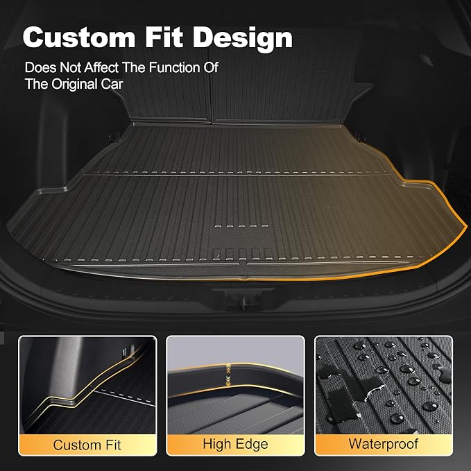 Floor Mats for Toyota Rav4 2019-2025 Hybrid & for Toyota Venza 2021-2025, All Weather TPE Floor Liners and Cargo Liner with Seat Back Mats Rav4 Accessories Cargo Mat