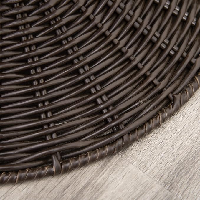 PawHut Elevated Cat Bed with Rotatable Egg Chair Pod, Cat Basket Bed with Thick Cushion, Natural Mat Grass Woven Kitty House, Coffee | Cat Basket Bed, Natural Mat Grass Woven Kitty House