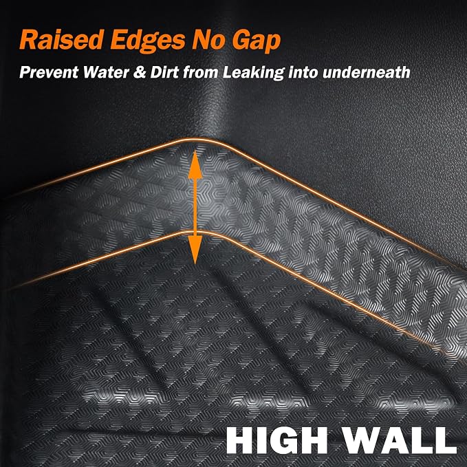KUST Cargo Trunk Mat for 2018-2023 Toyota C-HR Accessories, Rear Cargo Liner All Weather Protection, TPE Rubber, Raised Edge