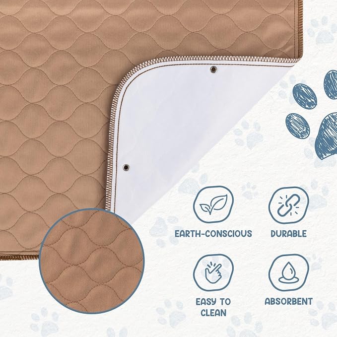 Washable Dog Training Pads - Reusable Waterproof Whelping - 41x41in | Sanitary puppy pee pads with rounded corners for pet essentials, laminated lightweight durable design for easy cleaning