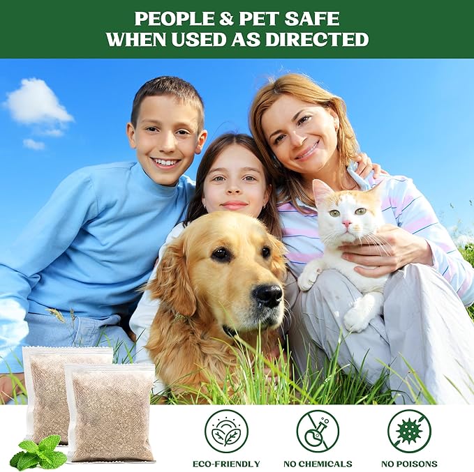 16 Pack Natural Snake Repellent Pouch Outdoor, Peppermint Oil Snake Repellent for Indoor Outdoor Patio Garden Porch, Pet and Human Safe