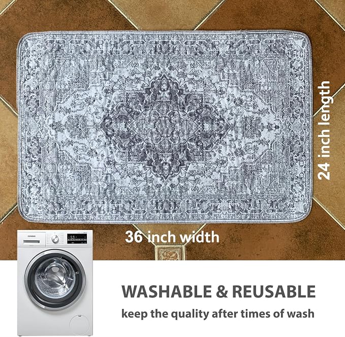 nunubaby 4PACK Washable Pee Pads for Dogs, Stylish, Non-Slip and Leak-Proof Pee Pads. Reusable Potty Pads for Dogs for Crates and Floors.(Gray/Geo,24" x36" )