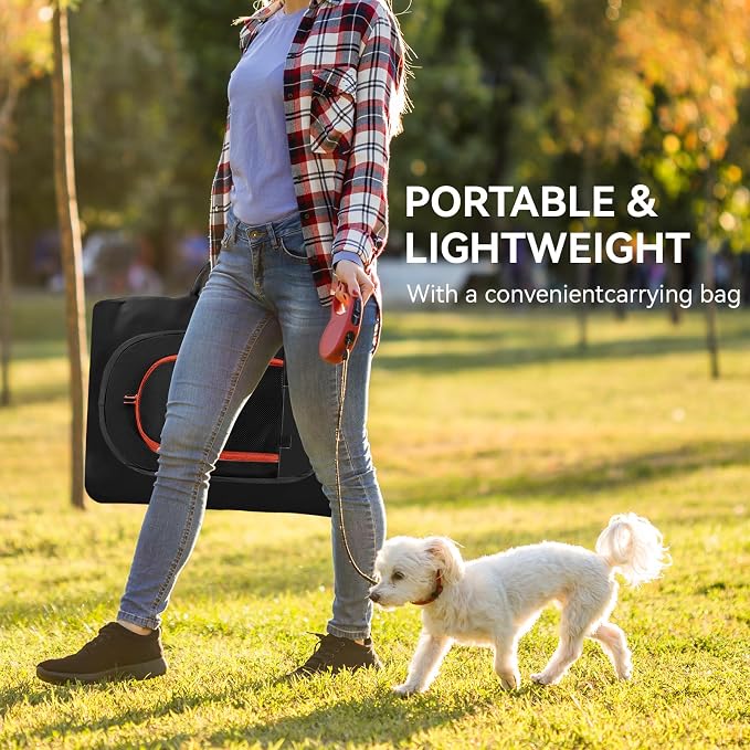 Siedihit Black Dog Cat Playpen, Puppy Pet Playpen Indoor for Small Dog | Crate Tent Cage Outdoor, Portable Pop Up Dogs Enclosure Kennel with Carrying Case for Dogs/Cats/Rabbits