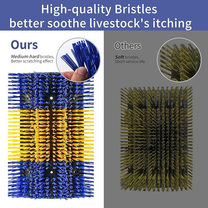 Livestock Scratching Brush, 4PCS Upgraded Cattle Scratcher with 24 Screws, Horse Brush for Grooming, Relieve Itching on the Back of Livestock, Cattle Supplies for Horse, Goat, Cow, Pig (XL Size)
