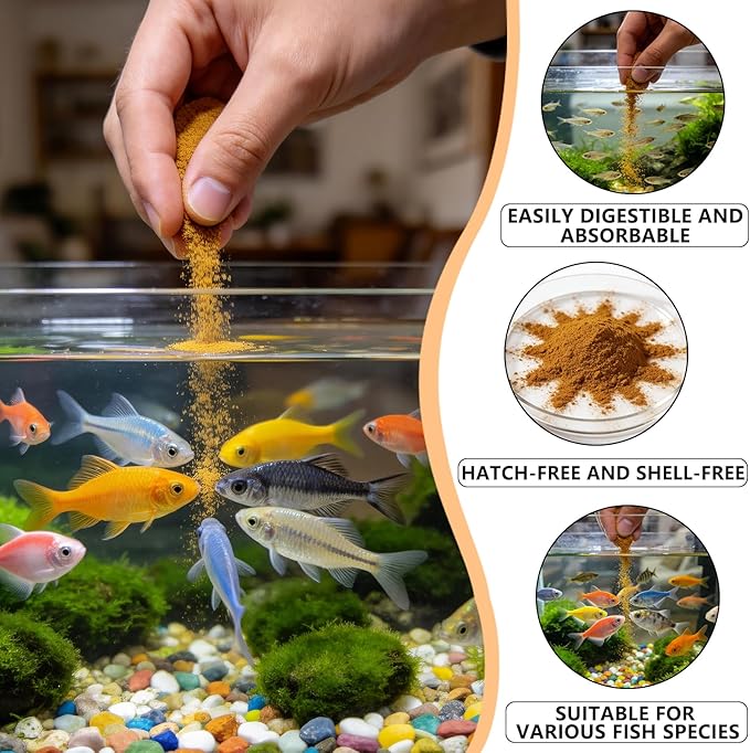 Decapsulated Brine Shrimp Eggs 2 oz | Ready-to-Use Instant Baby Brine Shrimp Food for Aquarium Fish | No Hatching Needed Natural Nutrition for Tropical, Saltwater, Betta & Discus Fish