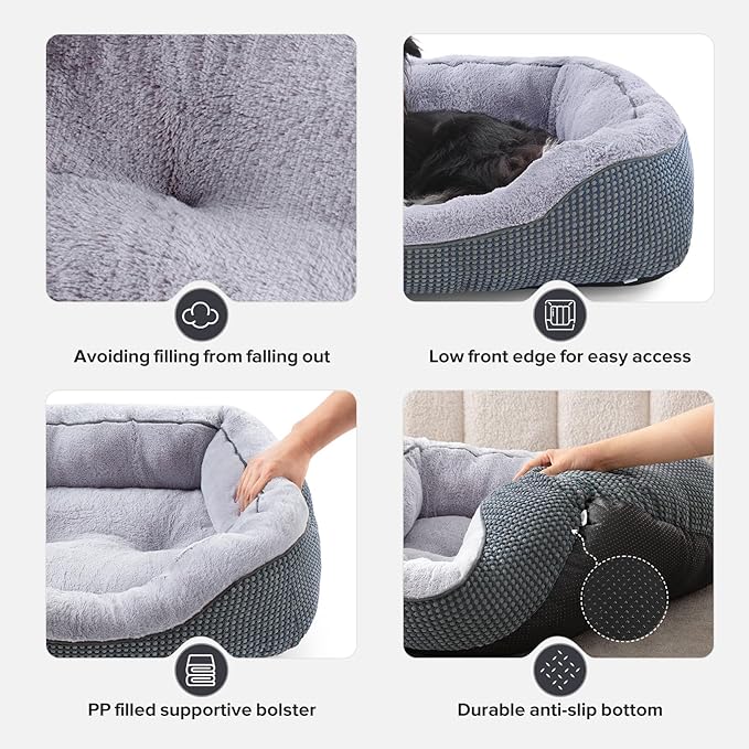 Dog Bed Medium Size, Orthopedic Warming Soft Calming Sleeping Durable with Anti-Slip Bottom