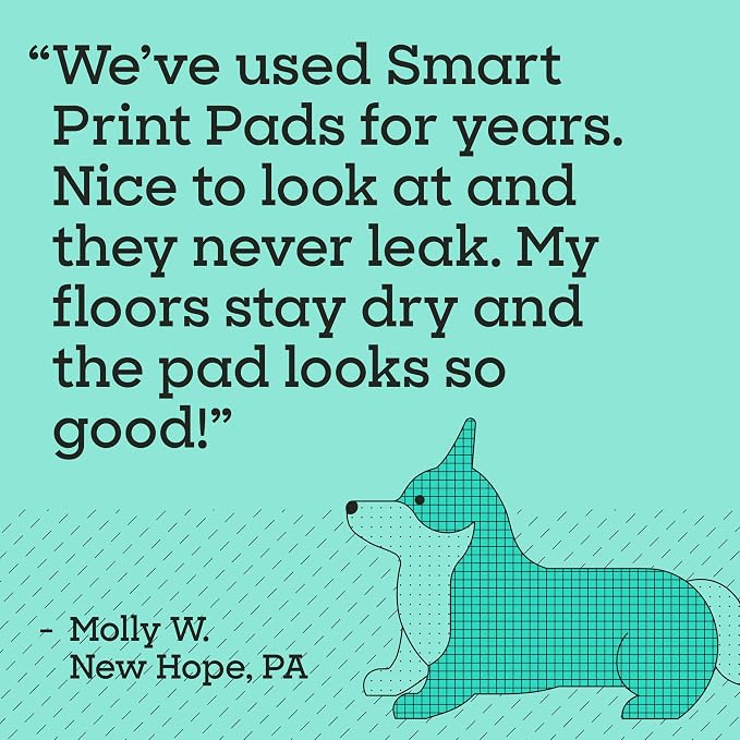 Pet Life Unlimited Smart Prints XL Puppy Pads for Dogs, Potty Training Pee Pads, 52 Count, 26" x 30", Leak-Proof, Super Absorbent, Quick-Dry, Patterned Pads with Odor Control, Made in USA