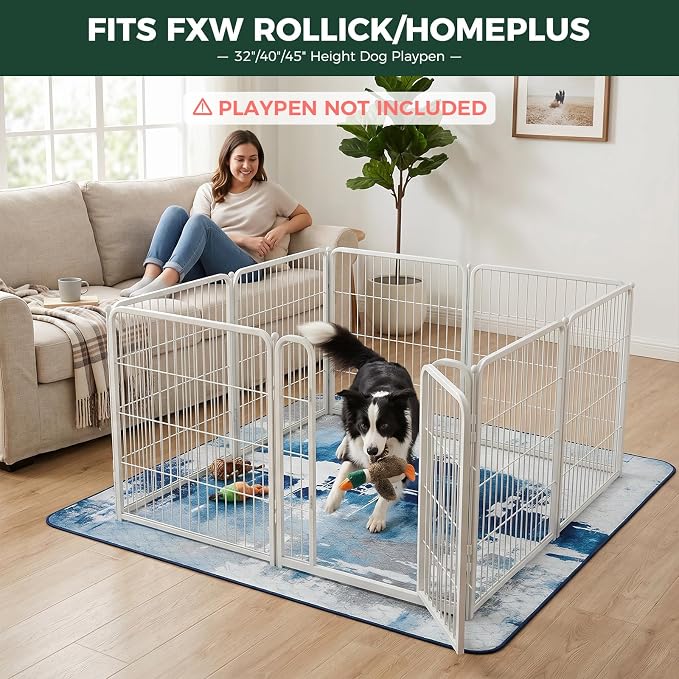 FXW Washable Pee Pads for Dogs, Super Absorbent, 71" Square, 1 Pack | Machine washable, Non-slip backing, Fits 32"/40"/45"H 8-Panel FXW Rollick/Homeplus Playpens