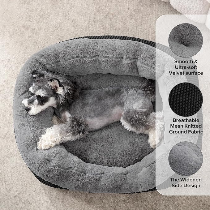 Small Dog Bed Orthopedic Warming Soft Calming Sleeping Durable with Anti-Slip Bottom