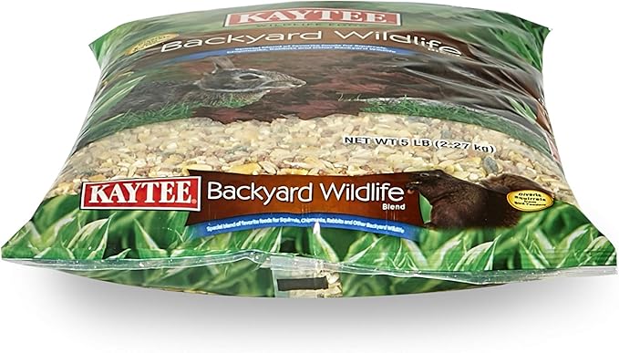 Kaytee Backyard Wildlife Food Blend for Wild Squirrels, Chipmunks, Rabbits and Other Backyard Wildlife, 5 Pound, (Pack of 2)