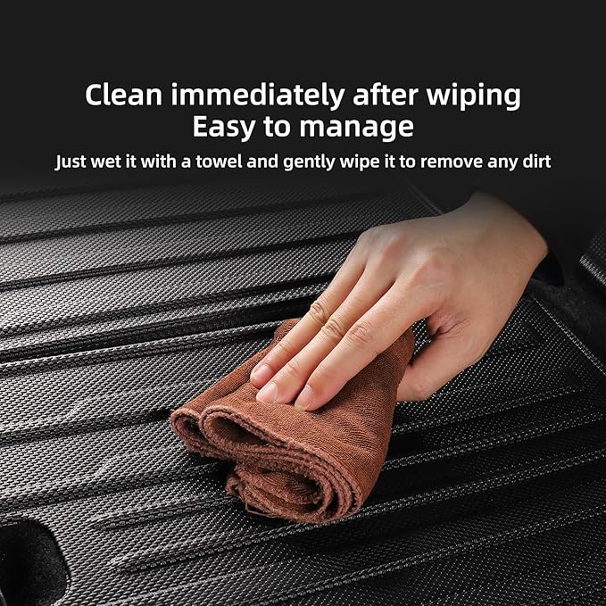 9PCS Full Set of Floor Mats for New 2025 2026 Tesla Model Y Juniper 5-Seats (Not fit Standard) All Weather TPE Front Rear Trunk Cargo Liner Backrest Mats Frunk Mat Accessories Black