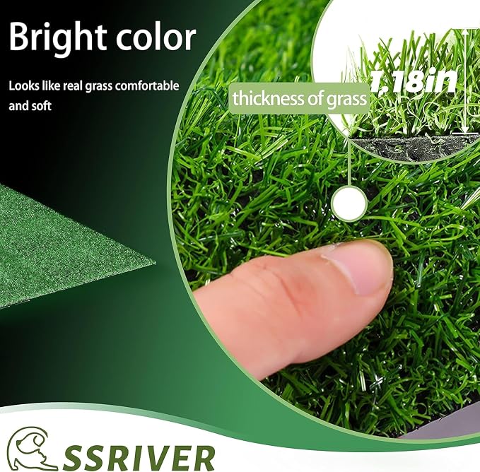 59.5 x 39.5 in Dog Grass Pad, Extra Large Artificial Grass Turf Mat, Fake Grass for Large Dog Potty Training Indoor Outdoor Balcony Patio Lawn Decoration