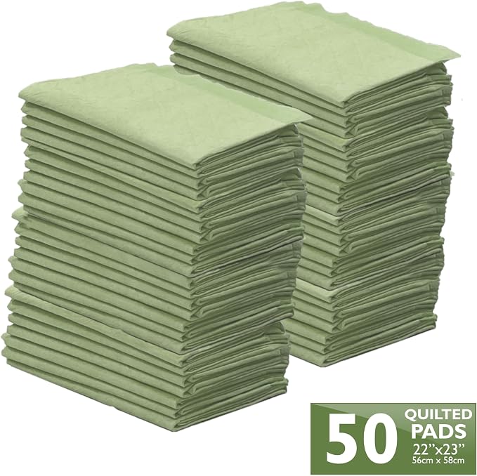 Four Paws Wee-Wee Superior Performance Eco Bamboo Dog Pee Pads, 50 Count | Earth friendly, bleach-free, dye-free, dog & puppy potty training pads, leak-proof, 24-hour protection pee pads, 22" x 23"