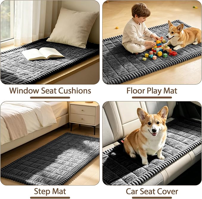 FUANGUI Waterproof Couch Cover Sofa Cover for Dogs and Pets Sofa Protector | Non-Slip Washable Fuzzy Soft Cat Bed Sofa Slipcover for 2-3 Cushion Couch Sofa Pet Friendly, Dark Grey, 27.6" x 82.7", 1 pcs