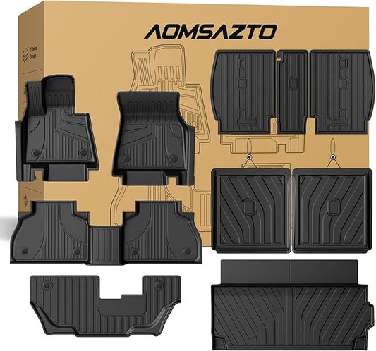 Floor Mats & Cargo Liner & 2nd 3rd Backrest Mat for BMW X7 2019-2026, ONLY for 7-Seats (with 2nd Row Bench Seat), Custom Fit for BMW G07 All Weather Trunk Mat Back Seat Cover Protector Full Set