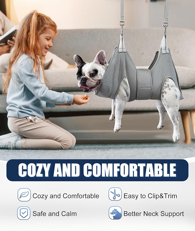 Kkiimatt Dog Grooming Hammock,XX-Large Hammock for Nail Trim, Hanging Harness for Nail Trimming,Dog Sling Restraint Holder for Pet Grooming Suspension Hanger with Thick Fabric Neck Support