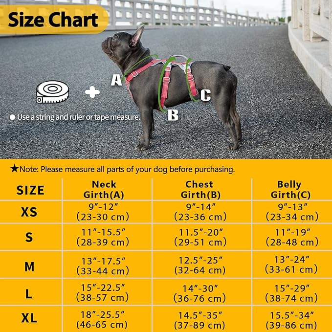 Escape Proof Dog Harness, Secure Dog Harness No Escape, Fully Reflective Harness with Handle, Breathable, Durable, Adjustable Vest for Medium Dogs Walking,and Running Gear (Red,M)