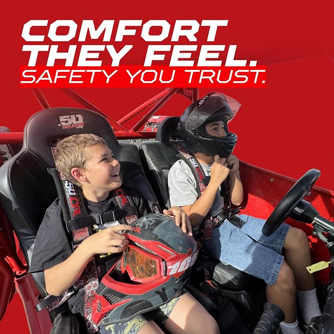 1pc 50 Cal Purple 4 Point Harness 2in Straps, Racing Harness Seat Belt | Ultra Kush padding, Push Button quick release hardware. Universal Fit for UTV, RZR, race car.