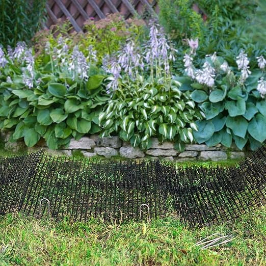 Pomeat 10 PCS Scat Mat for Cats Indoor 16" x 12" with Spikes Sprickle, Digging Deterrent for Dogs, Outdoor for Garden and Fence with 7 Staples