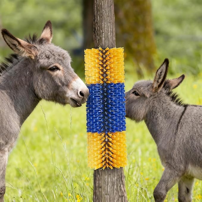 2/4PCS Livestock Physical Scratch Brush, Horse Cow Goat Physical Massage | Durable physical massage brush with 8 screws, ideal for horses, cows and goats grooming, cleaning.