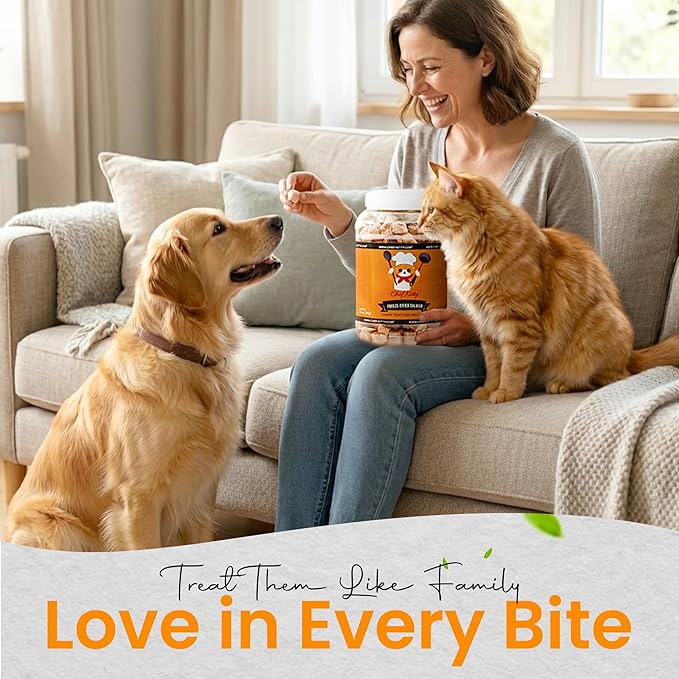 Freeze-Dried Salmon Treats for Cats & Dogs – 100% Wild Caught, Single Ingredient, High-Protein, Healthy Snack – No Additives or Preservatives – 7.0oz - Inspected & Tested in USA