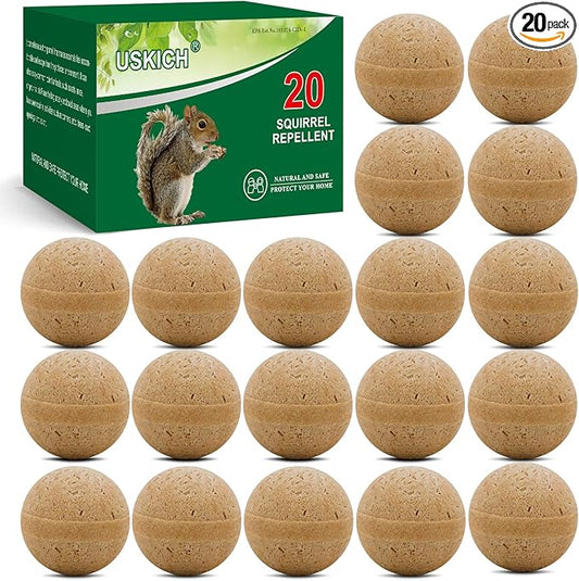 20Pack Squirrel Repellent Outdoor, Chipmunk Repellent Outdoor,Rodent Repellent,Squirrel Repellent for Attic and Cars Engines, Ultra Powerful Squirrel Deterrent Keep Squirrels Out of Garden