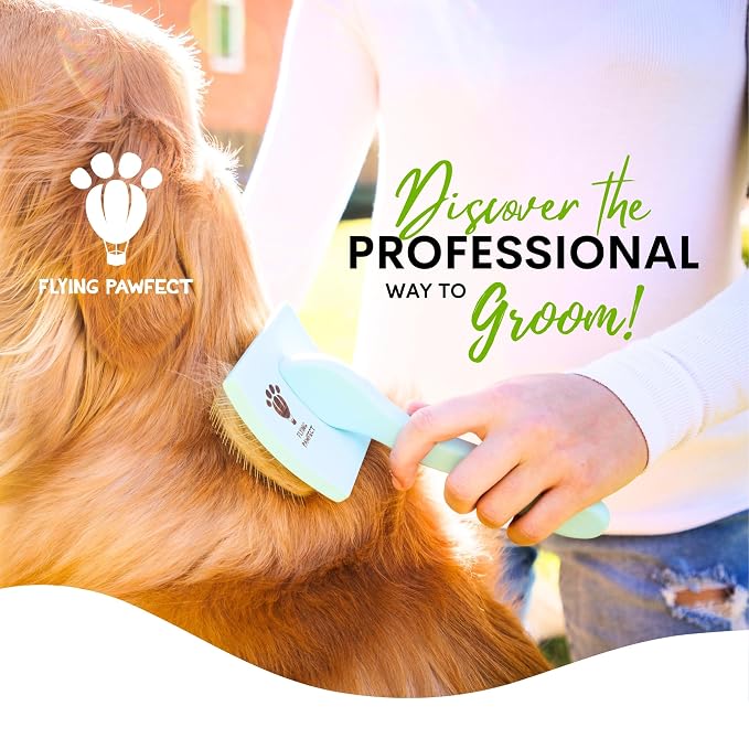 Slicker Brush for Dogs - Long Pin for Poodles, Doodles & Long Haired Dogs, Deshedding & Dematting Tool, Slicker Dog Brushes for Grooming (Coral, Curved Medium)