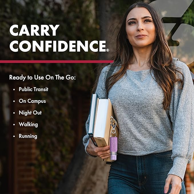 Sabre Pepper Spray - Quick Release Keychain for Easy Carry & Fast Access, Max Police Strength Self Defense OC Spray with UV Dye, 10 Sec. Spray Time, Finger Grip - Faster Aim, 0.54 fl oz,Secure Safety