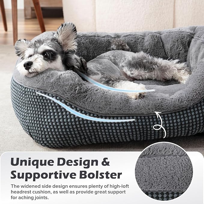 Large Dog Beds Large Sized Dog, Washable Orthopedic Warming Soft Sleeping Durable with Anti-Slip Bottom