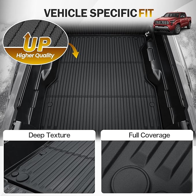 Truck Bed Mat for Toyota Tacoma 5FT 2024 2025 2026, All Weather Bed Liner for Tacoma Accessories, Heavy Duty Bed Mats, Car Accessories