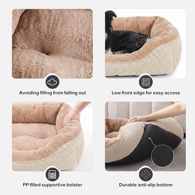 Small Dog Bed for Small Dogs, Orthopedic Warming Soft Calming Sleeping Durable with Anti-Slip Bottom