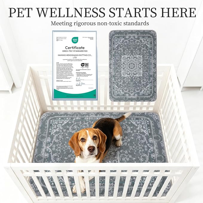 Homimp Washable Pee Pads for Dogs, 2 Pack Reusable Puppy Pads Waterproof, Absorbent and Leakproof Dog Pee Pads, Non Slip Puppy Training Pads, Pet Mat for Floor, Crate, Couch, Whelping,Grey, 36"x36"