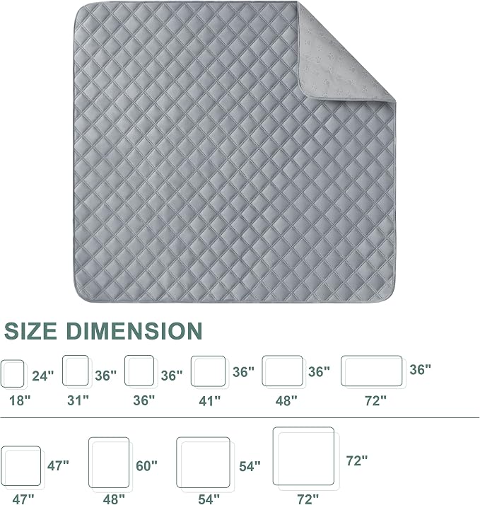 Eterish Reusable Washable Pee Pads for Dogs Extra Large 72'' x 72'' 1 Pack, Absorbent Pet Puppy Dog Training Pads Non-Slip, Waterproof Whelping Potty Pads for Dogs Leak-Proof