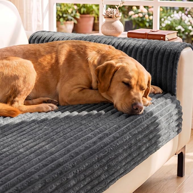 FUANGUI Waterproof Couch Cover for Dogs, Washable Pet Couch Covers for Sofa | Soft Cat Dog Bed Cover Non-Slip Couch Covers for 3 Cushion Couch Sofa Pet Friendly