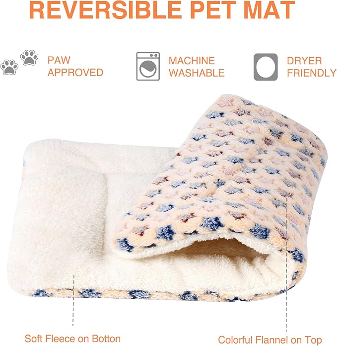 Mora Pets Dog Crate Pad Bed Ultra Soft Pet Mat Star Print Brown 23 x18 Inch | Washable Crate Mat for Small Medium Large Dogs, Reversible Fleece Dog Crate Kennel Mat Flat Cat Bed Liner