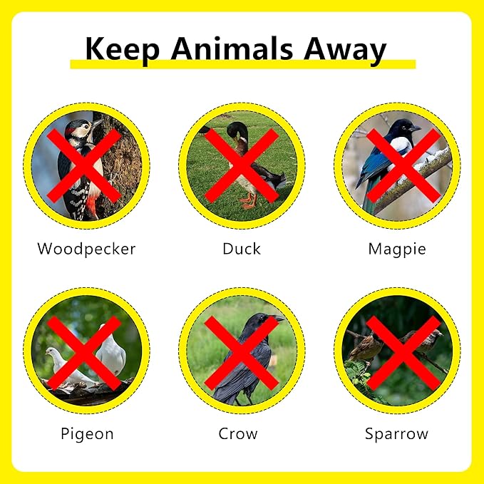 Bird Scare Reflective Tape, 500 Feet (2 Rolls), Double-Sided Reflective, for Repelling Sparrows and Woodpeckers, Suitable for Outdoor Use in Homes, Gardens, Farms, Orchards,Outdoor