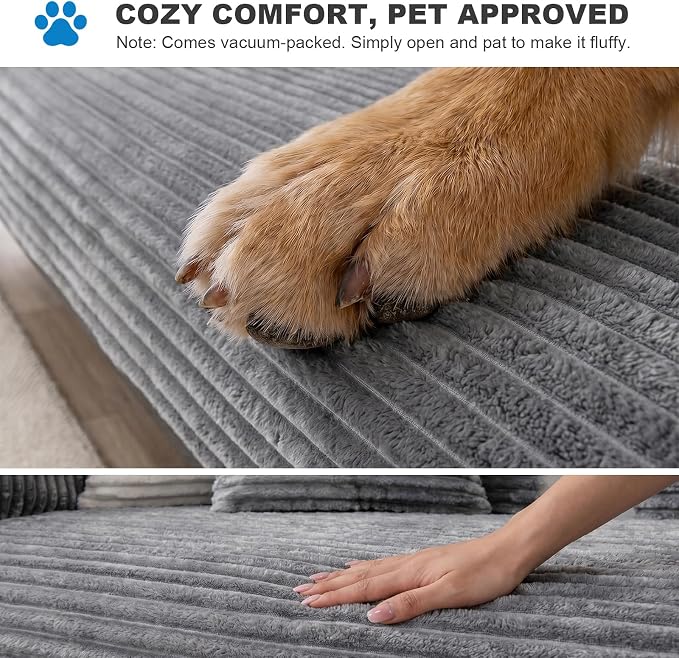 FUANGUI 2 Pack Waterproof Couch Cover for Dogs for Sectional Sofa | Washable Pet Couch Covers for Pets, Non Slip 2 PCS L Shaped Sofa Slipcover, Sofa Covers for 3 Cushion Couch Sofa Pet Friendly