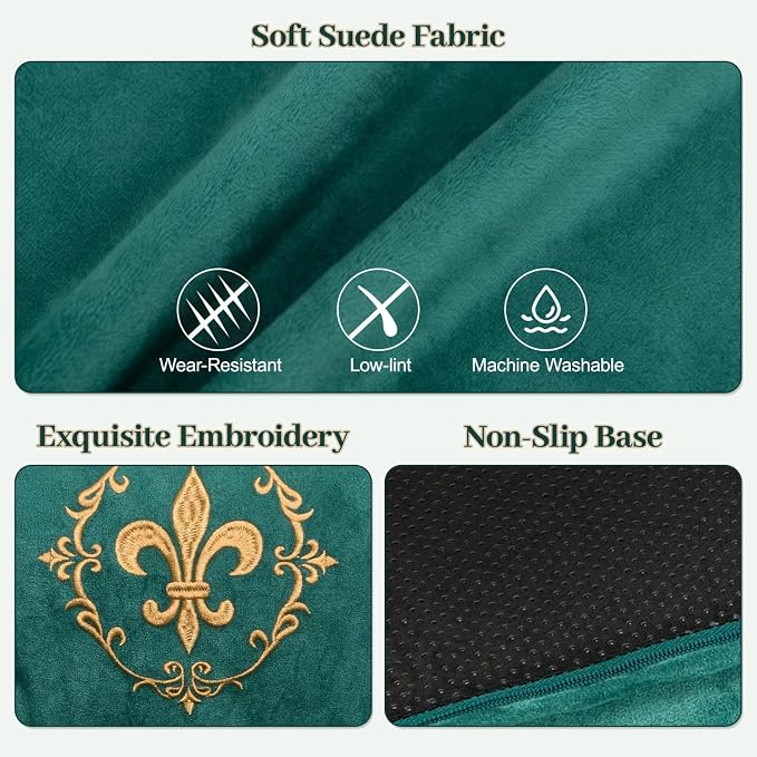 Cat Couch Bed, Memory Foam Dog Bed for Small Dogs, 24 Inch | Faux Suede Fabric, Supportive Pet Couch Sofa for Cats and Small Dogs, Non-Slip and Washable Removable Cover, Vintage Green