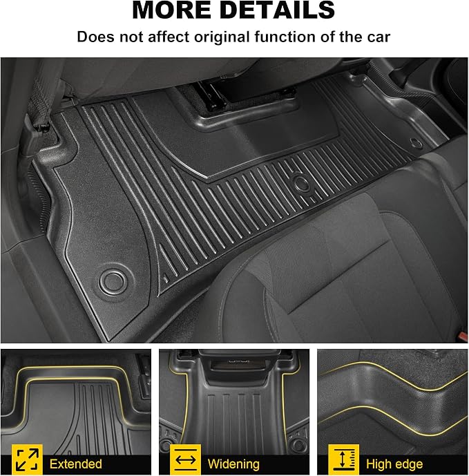 TTX LIGHTING Floor Mats & Cargo Liner & Backrest Mat for 2024 2025 2026 Trax - 1st and 2rd Row Car Mats for 2024-2026 Trax - All Weather Cargo Tray Interior Accessories for Trax LS/1RS/LT/2RS/ACTIV